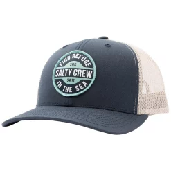 Acqua Dolce Salmastra Di Atterraggio Retro Trucker Hat - Navy Silver