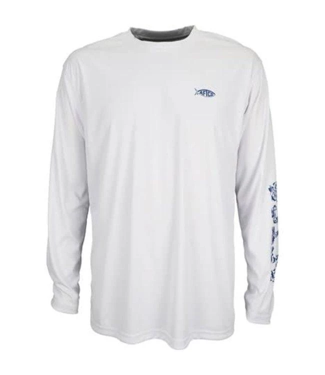 Aftco Jigfish Protezione UV LS Camicia Da Pesca - Bianco 1 Aftco Jigfish Protezione UV LS Camicia Da Pesca - Bianco