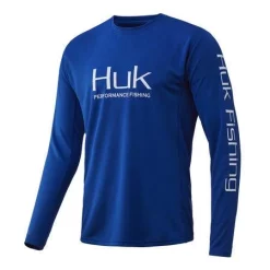 Acqua Dolce Huk ICON X Maniche Lunghe Tech Tees -Negozio Strumenti Pesca Economico HUK Huk Icon X LS H1200138 457 Huk Blue Hero Front 1080x1080