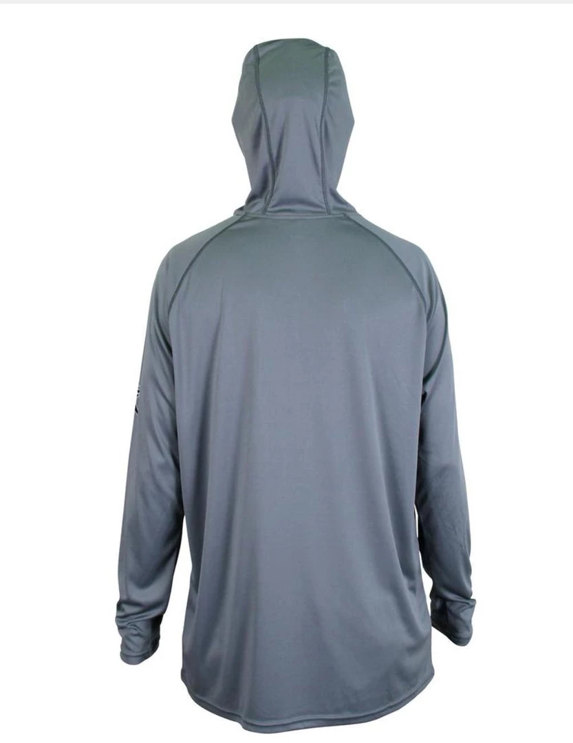 Aftco Jason Christine Hooded L/S Performance Shirt - Steel Heather 2 Aftco Jason Christine Hooded L/S Performance Shirt - Steel Heather - immagine 2
