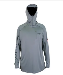 Aftco Jason Christine Hooded L/S Performance Shirt - Steel Heather