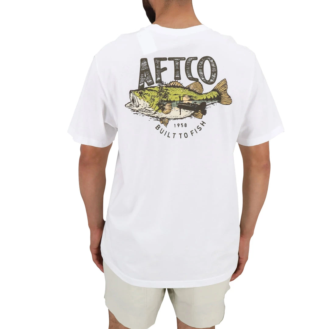 Aftco Wild Catch Maniche Corte Tee Bianco 2 Aftco Wild Catch Maniche Corte Tee Bianco - immagine 2