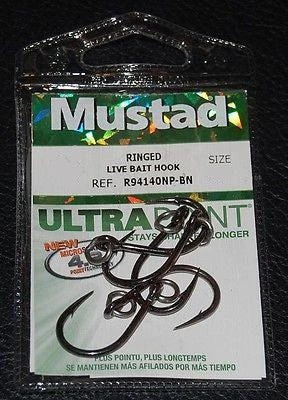 Mustad Ringed Live Bait Hook R94140NP-BN Ganci 2 Mustad Ringed Live Bait Hook R94140NP-BN Ganci - immagine 2